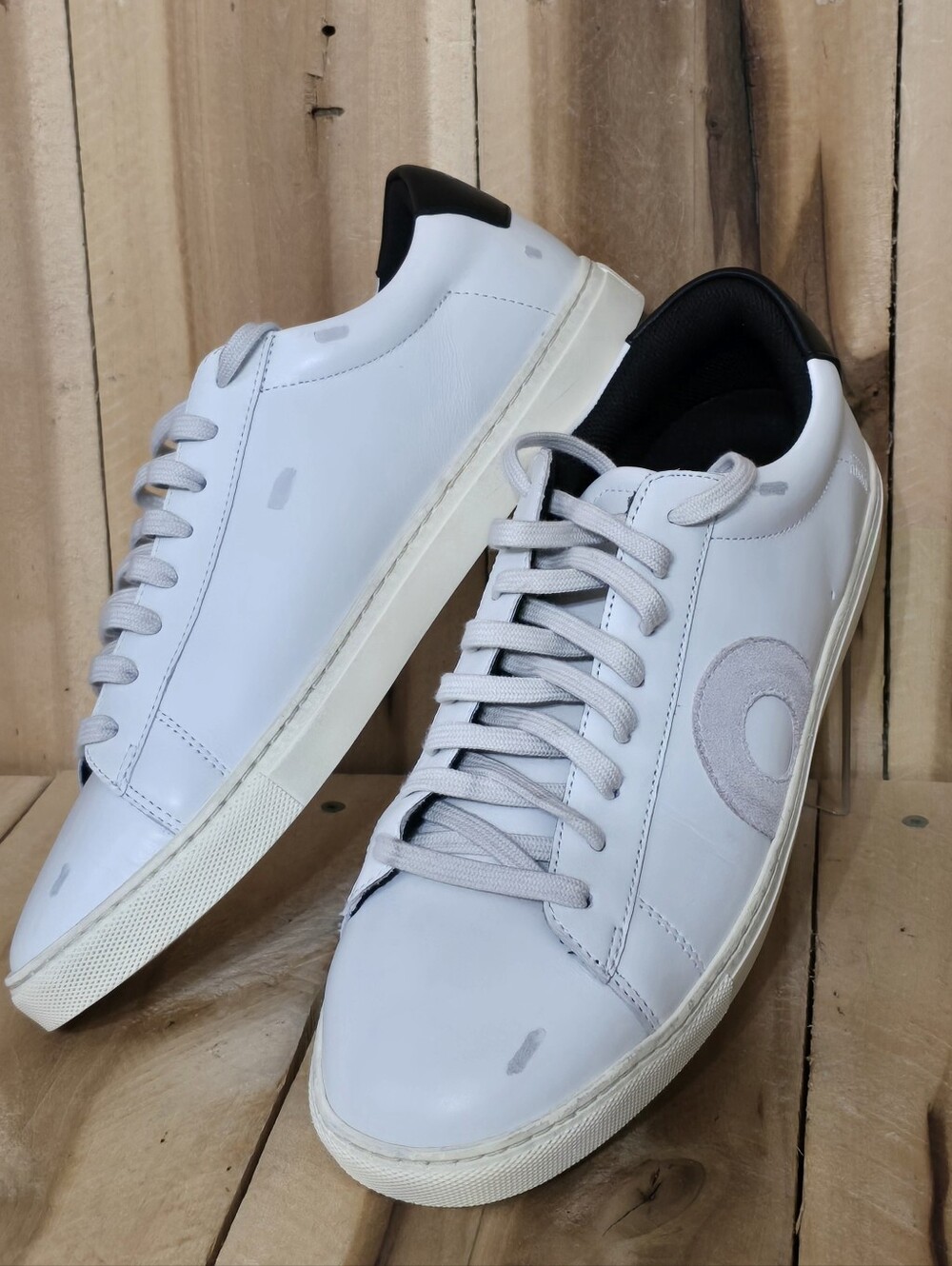 Oliver Cabell Low 1 Belmont White Black Distressed Sneakers 41 Mens 8 M b7